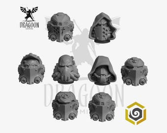 Space Knight Terminator Heads Conversion Bits For Prime 28mm Sci-fi Marines