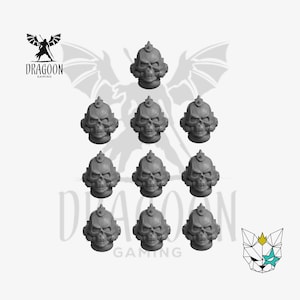Damned Legion Space Knights Skull Heads Conversion Bits For 28mm Prime Sci-fi Marines