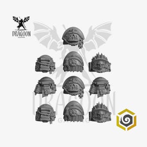 Eternal Crusaders Space Knight Terminator Pauldrons Conversion Bits For 28mm Sci-fi Marines