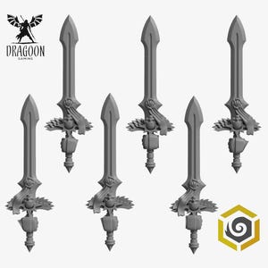 Eternal Pilgrims Powersword Set. Custom Bits Compatible with Prime 28mm Scale Tabletop Miniatures