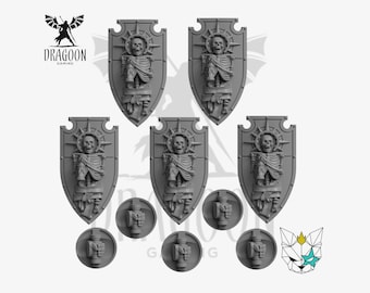 Relic Shields. Conversion Bits for 28mm Space Knights and Sci-fi Marines.