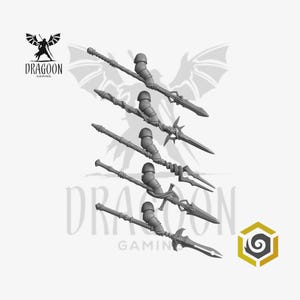 Crimson Lords Spears. Custom Bits Compatible with Prime 28mm Scale Tabletop Miniatures