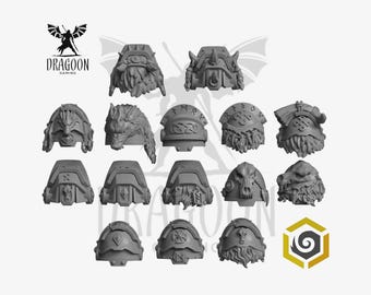 Primal Hounds Space Knight Terminator Pauldrons Conversion Bits For 28mm Sci-fi Marines
