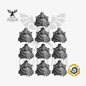 Dragon Claw Pauldrons Conversion Bits For Prime 28mm Space Knights - Anvil Wardens