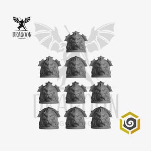 Eternal Pilgrims Lion Pauldrons With Guard (x10) - 28mm Space Knights Conversion