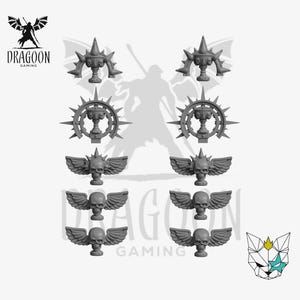 Crimson Angels Space Knight Backpack Totems. Conversion Bits Compatible with Prime 28mm/32mm Sci-fi Marines