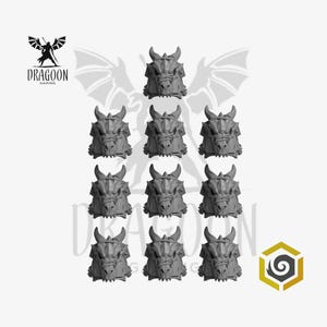 Dragon Skull Pauldrons Conversion Bits For Prime 28mm Space Knights - Anvil Wardens