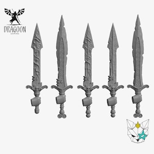 Demon Hunter Powersword Set. Custom Bits Compatible with Prime 28mm Scale Tabletop Miniatures