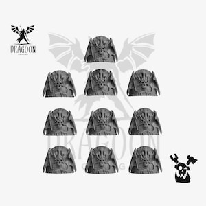Chaos Winged Daemon Pauldrons Conversion Shoulder Pads For 28mm Space Knights