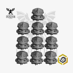 Armoured Pauldrons Set For Prime 28mm Space Knights - Anvil Wardens