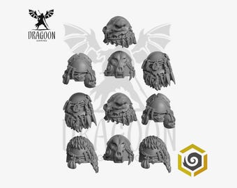 Primal Hounds Space Knight Pauldrons Conversion Bits For 28mm Sci-fi Marines