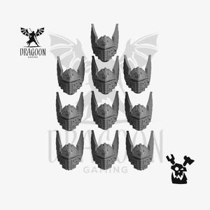 Space Knight Winged Helmets. Conversion Bits For 28mm Sci-fi Marines