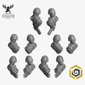 Primal Hounds Termi Big Fists Set. Custom Bits Compatible with Prime 28mm Scale Tabletop Miniatures