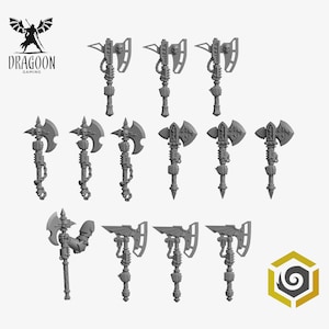 Eternal Pilgrims Poweraxe. Custom Bits Compatible with Prime 28mm Scale Tabletop Miniatures