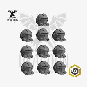 Eternal Crusaders Space Knight Terminator Heads Conversion Bits For Prime 28mm Sci-fi Marines