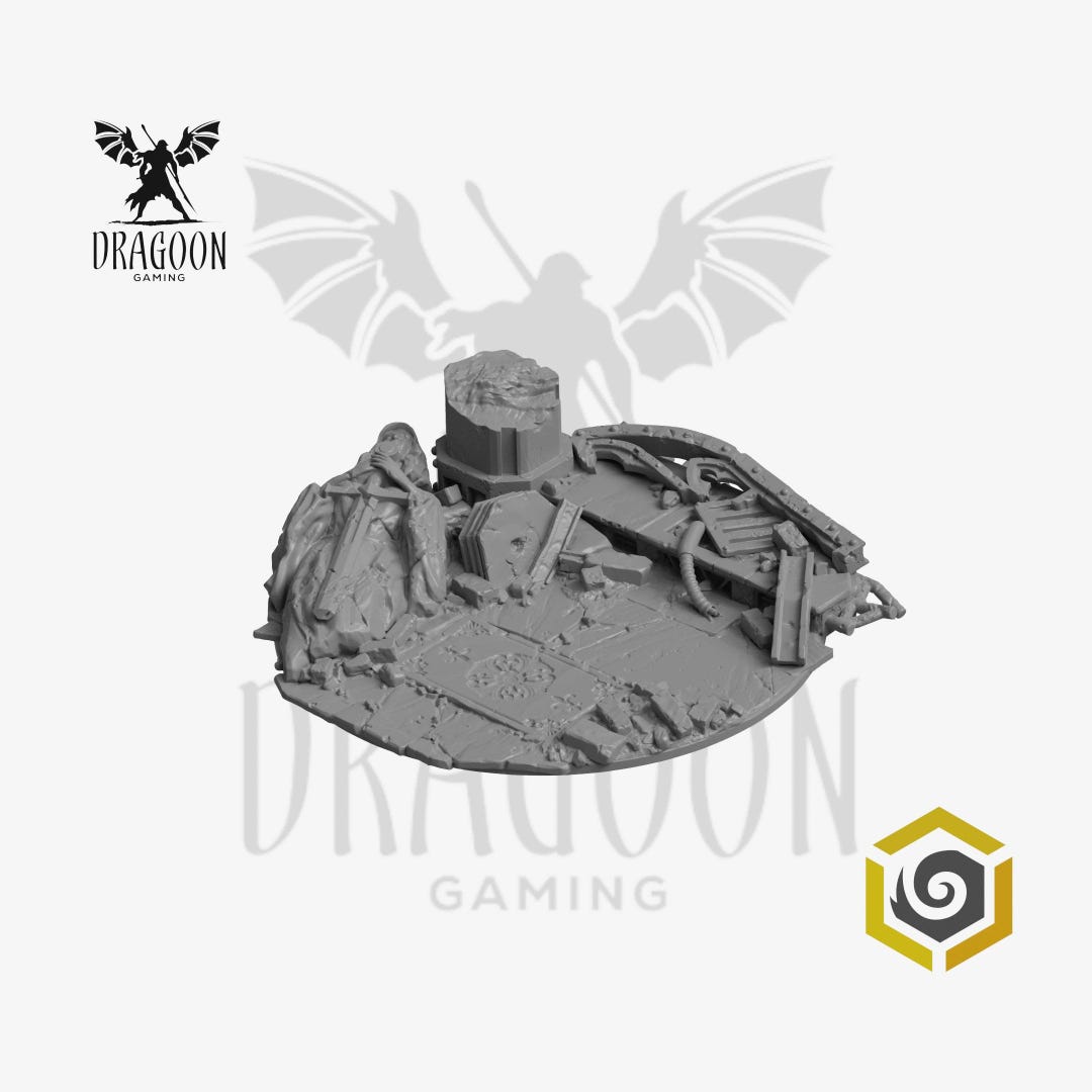 Cathedral Ruins 90mm Base Topper for 28mm Tabletop Wargames ...