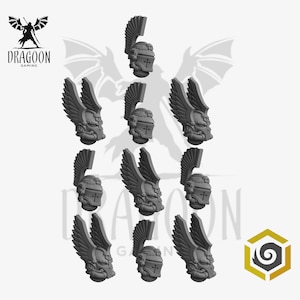 Space Knight Winged Hussar Helmet Set Conversion Bits For Prime 28mm Scale Sci-fi Marines