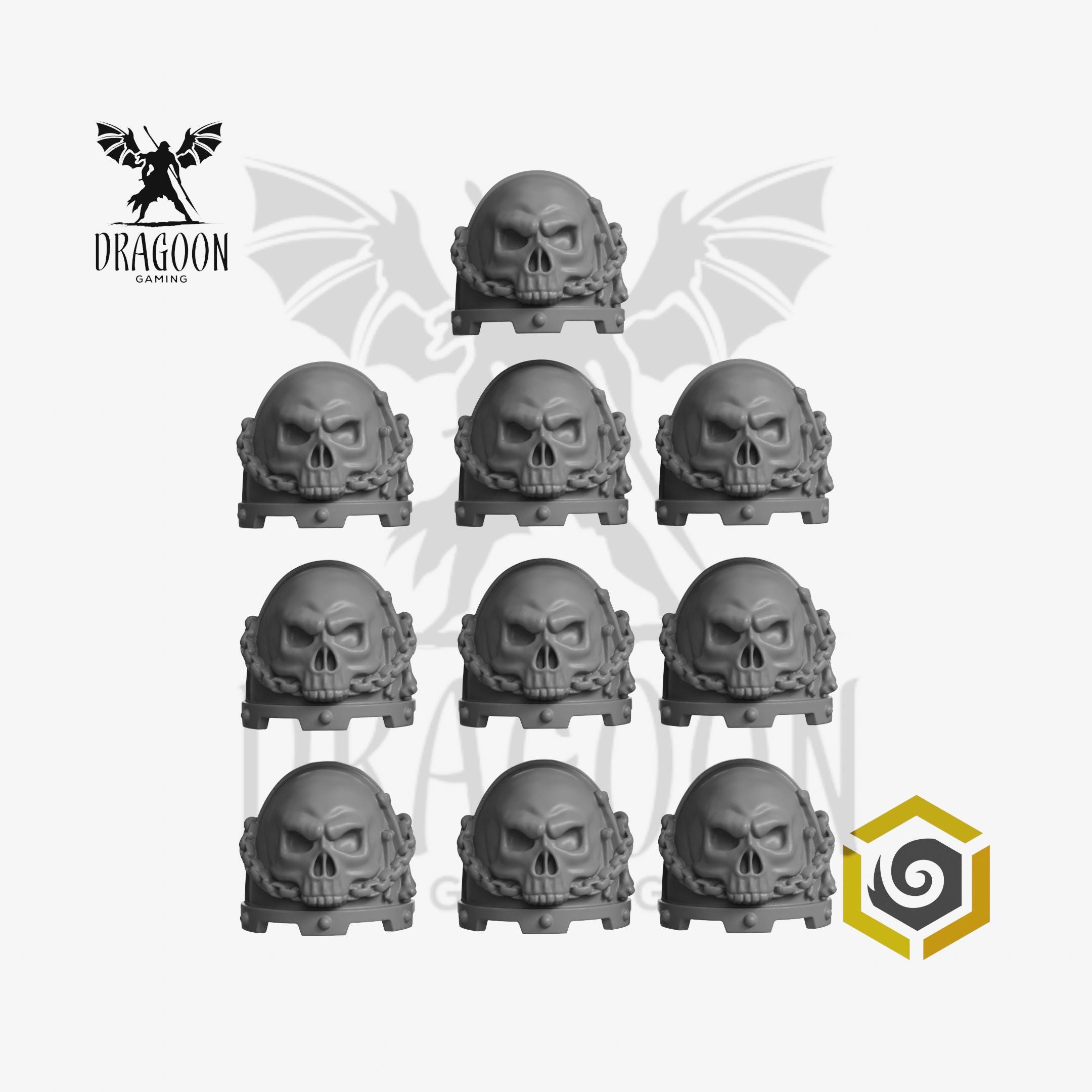 Space Knight Terminator Skull Pauldrons Conversion Bits For 28mm Sci-fi Marines