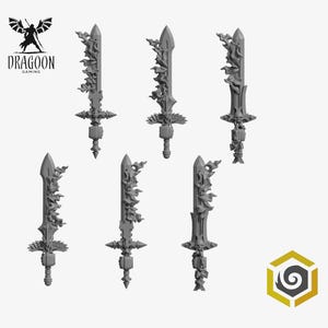 Eternal Pilgrims Flameswords. Custom Bits Compatible with Prime 28mm Scale Tabletop Miniatures