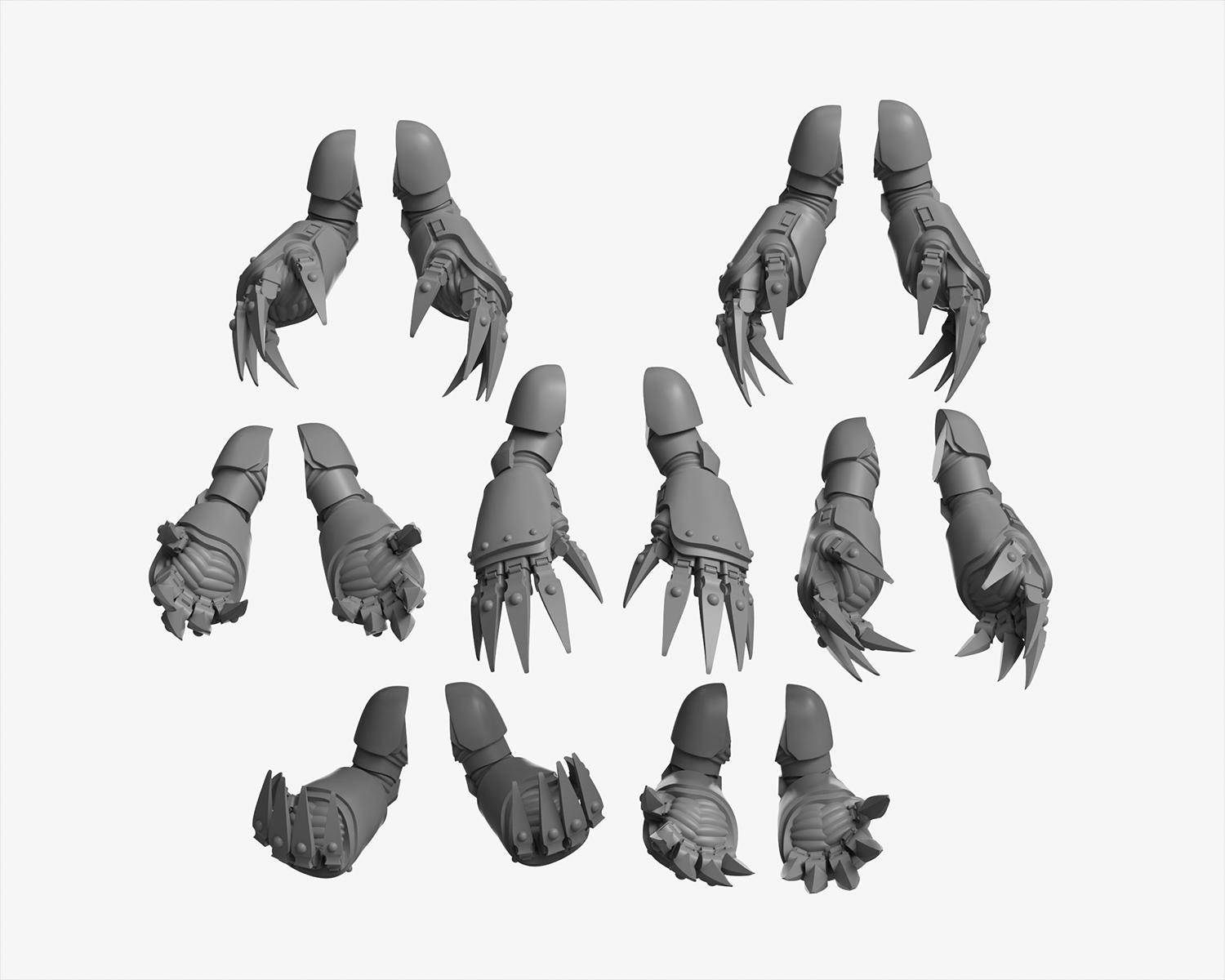 Crow Guard Space Knights Power Claws Conversion Bits For 28mm/32mm Scale Sc-fi Marines