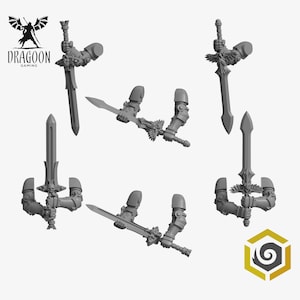 Eternal Pilgrims Powerswords. Custom Bits Compatible with Prime 28mm Scale Tabletop Miniatures