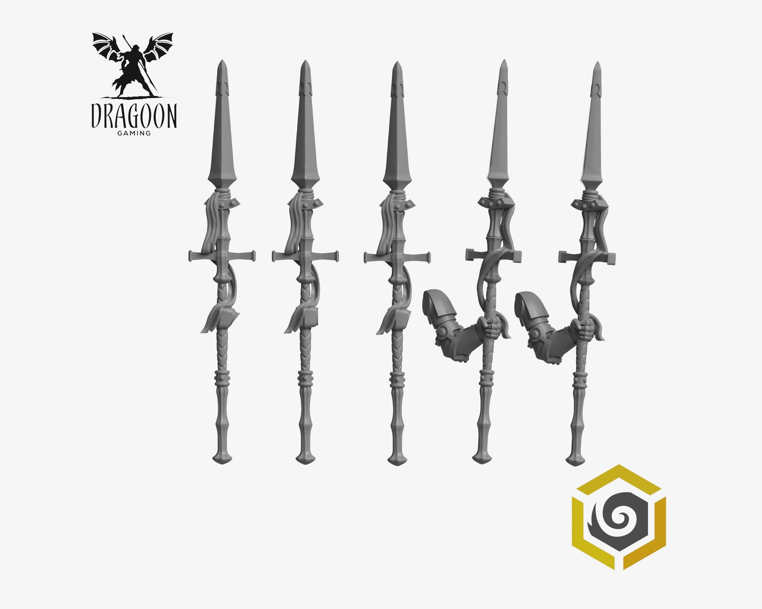 Eternal Pilgrims Spears. Custom Bits Compatible with Prime 28mm Scale Tabletop Miniatures