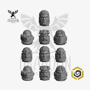 Eternal Crusaders Space Knight Terminator Heads Conversion Bits For Prime 28mm Sci-fi Marines