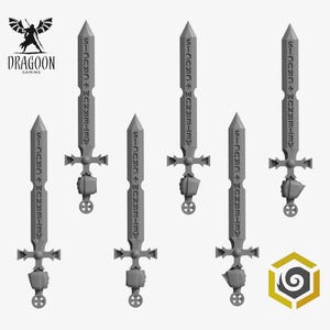 Eternal Pilgrims Powersword Set. Custom Bits Compatible with Prime 28mm Scale Tabletop Miniatures