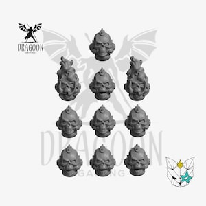 Damned Legion Space Knights Skull Heads Conversion Bits For 28mm Prime Sci-fi Marines