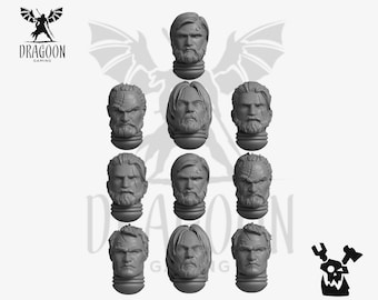 Space Knight Legendary Heroes Heads. Conversion Bits For 28mm Scale Sci-fi Marines