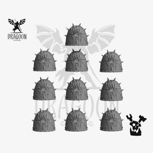 Chaos Space Knight Pauldrons Shoulder Pad Conversions for 28mm Sci-fi Marines