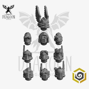 Space Knight Tactical Helmets Conversion Bits For Prime 28mm Scale Sci-fi Marines