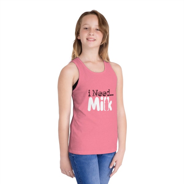 I Need Milk Kids Jersey Tank Top - Beach Resort Template Jersey - Print Colors Jersey - Cool Guy In Tank Top - Cotton Heritage Tank Top