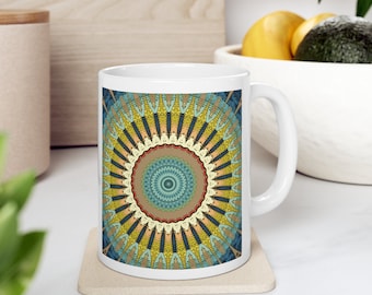 North Pole | Beautiful & Unique Mandala Art Mug, Coffee Mug, coffee mugs pottery handmade, coffee cup, handmade coffee mugs pottery, tea mug