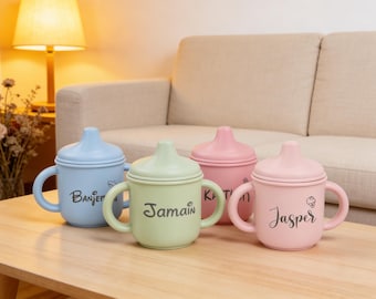 Custom silicone Cup,Baby silicone sippy Cup,Personalized non-overflow sippy Cup,Engraved sippy cup,Baby pacifier cup,Baby cup,Baby Gift