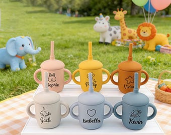 Custom Name Silicone Sippy Cup: Engraved Toddler Training Cup