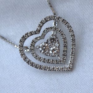 ロマンチックなハートペンダントネックレス、純金製の繊細なハートネックレス、チェーン付きハート型ゴールドペンダント、愛への心のこもった贈り物