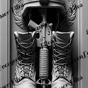 Arquivo de Dog Tag Militar de ilusão 3D! dimensionado e pronto para queimar! Dog tags de alumínio anodizado. diodo, C02, lasers de fibra.