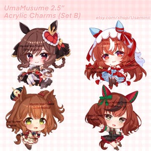 Uma Musume 2.5” Acrylic Charms (SET B) - Gentildonna, Still In Love, Aston Machan, Nice Nature