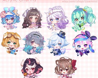 PREORDER - 2.5” VTuber Acrylic Charms, Lazuli, Essie, Elia, Pia Pi, Bonnie barkswell, Menace, Kitsen, Croni, Necronival, Mwocha, Hani Hanwoo