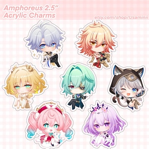 2.5” AMPHOREUS Acrylic Charms Phainon, Mydei, Aglaea, Castorice, Anaxa, Cipher, Hyacine, Acrylic Keychains, Honkai Star Rail, HSR