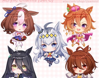 Uma Musume 2,5 ”Acrylanhänger (SET C) - Meisho Doto, TM Opera O, Oguri Cap, Manhattan Cafe, Agnes Tachyon