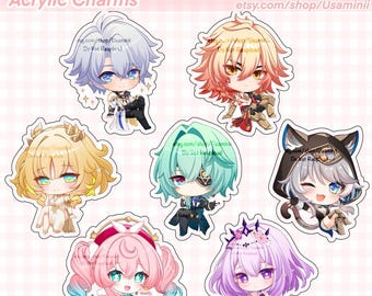 Honkai Star Rail acryl bedel: 2,5" dubbelzijdige HSR-sleutelhanger