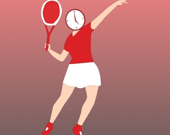 vrouw tennissen