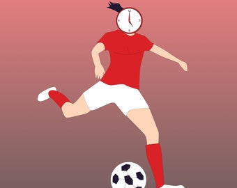 woman playing football