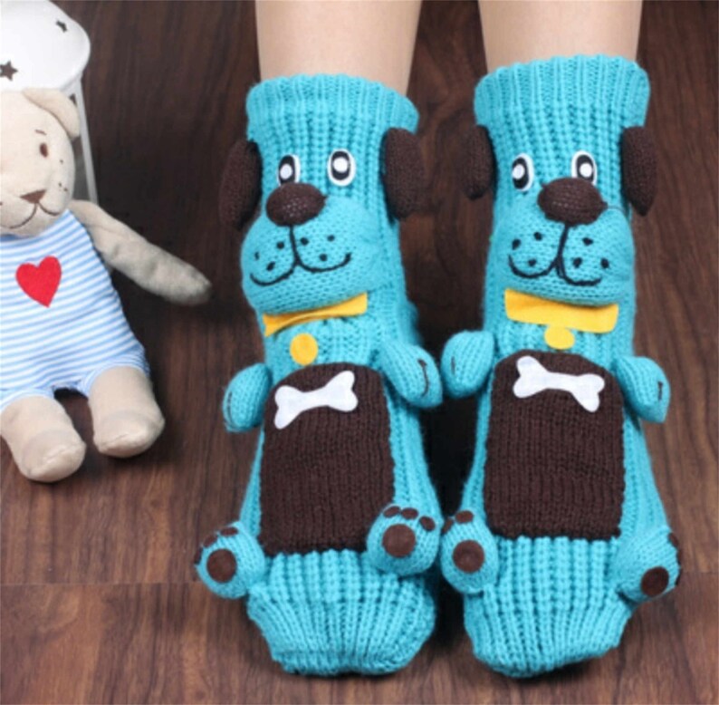 Cute Bear Fluffy Winter Socks Cozy Fur Warm Sleeping Socks Etsy