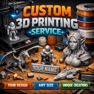 Custom 3D Printing Service | Prototyping, Functional Parts, Models, Cosplay (pla, petg, asa, abs)