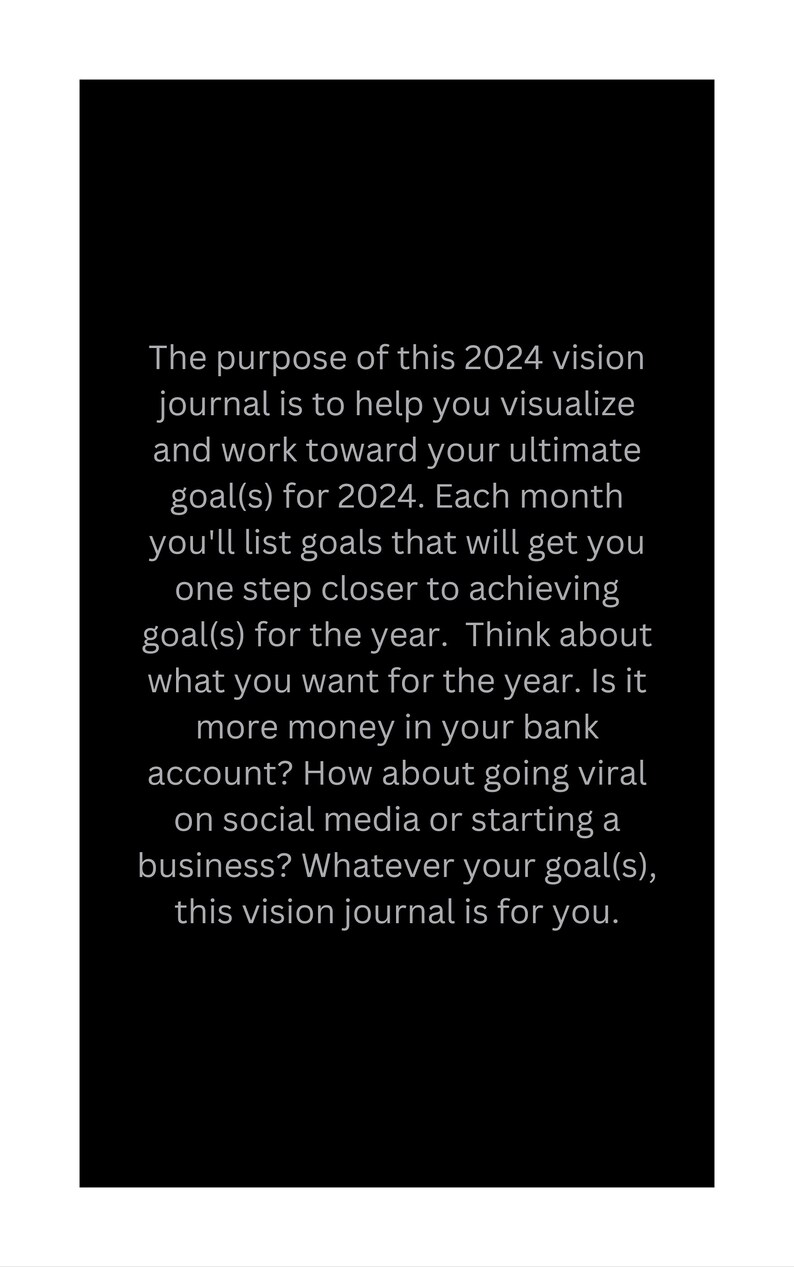 2024 Vision Journal Etsy