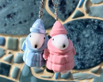 snoopy winter puffer coat keychain figure