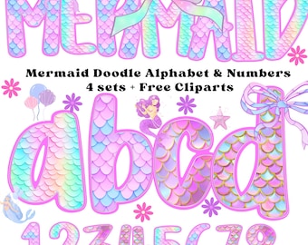 Meerjungfrau Buchstaben Alphabet & Zahlen PNG Bundle, Meerjungfrau Clipart, Meerjungfrau Schriftart, Meerjungfrau Geburtstagsthema, Meerjungfrau Sublimation, Meerjungfrau Party Dekor